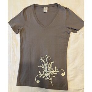Balance Collection by Marika Taupe V-neck Yoga Tee T-shirt Large